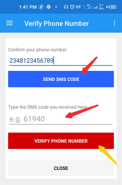 new phone number for verification code