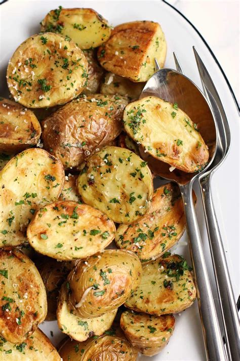 Quick, easy and delicious, these Roasted New Potatoes with Garlic and