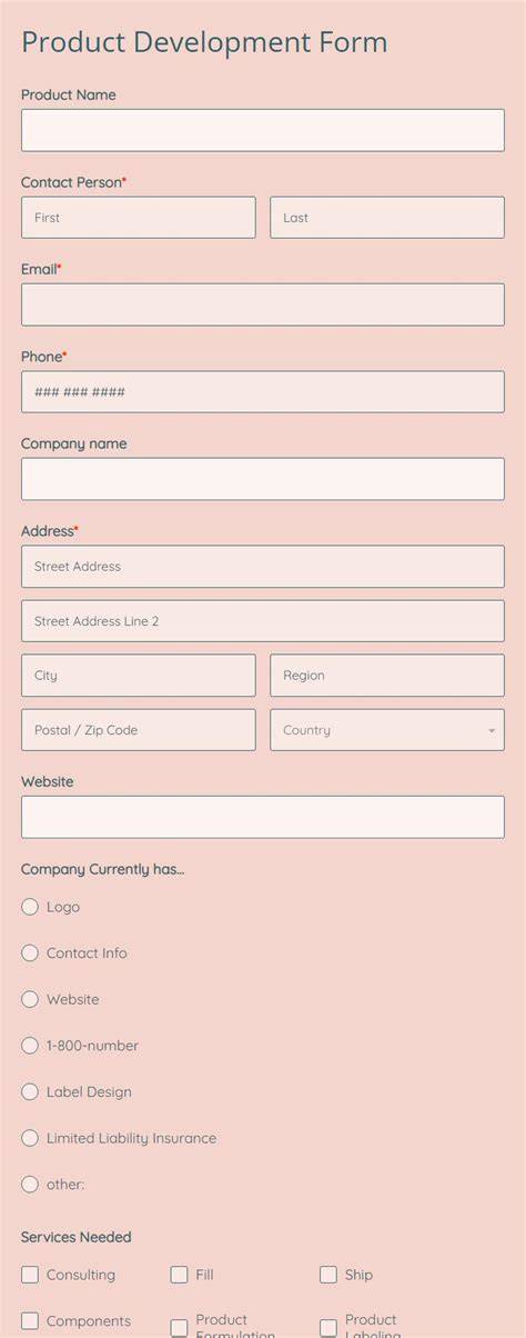 new product development form template