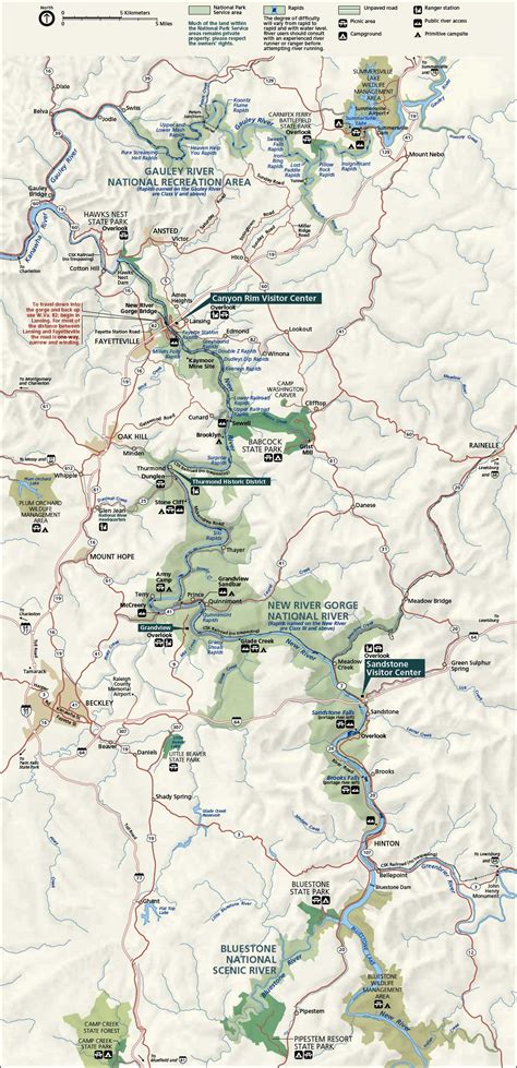 new river gorge in west virginia map