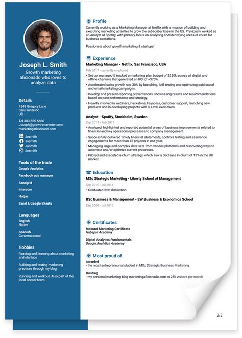 new version of cv format pdf