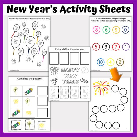 New Year Themed Math Worksheets