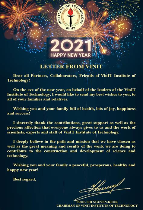 new year letter to the president