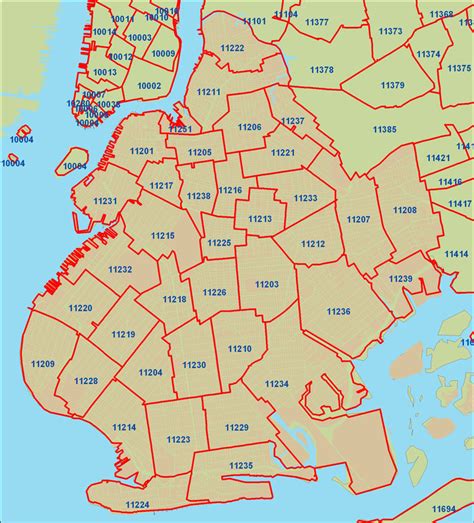 new york brooklyn zip code map