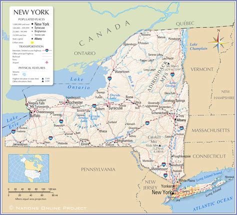 New York City on USA Map