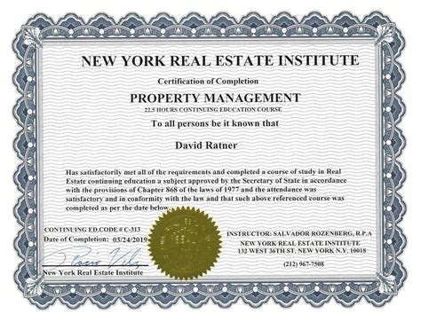 new york city property manager certification