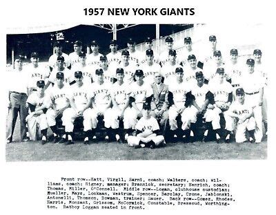 new york giants baseball team roster 1957
