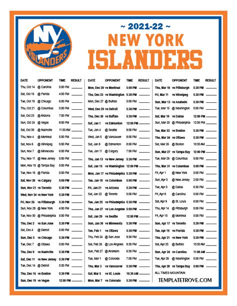 new york islanders schedule printable 2021
