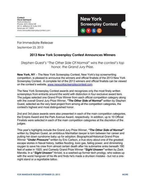 new york screenplay contest