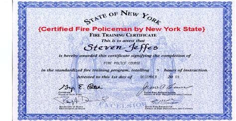 new york state fire certifications