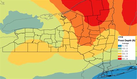new york state frost depth map by zip code