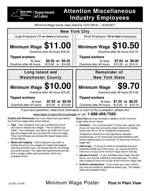 new york state minimum wage 2024 server