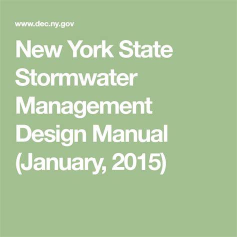 new york state stormwater design manual