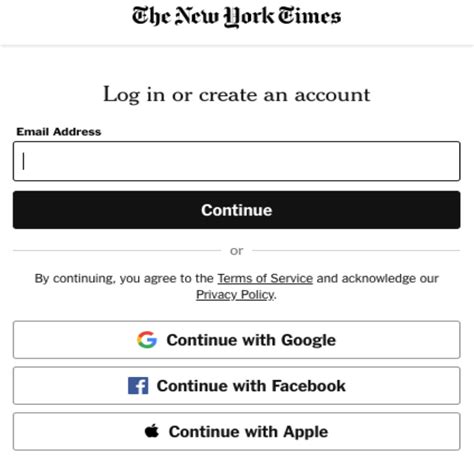 new york times account