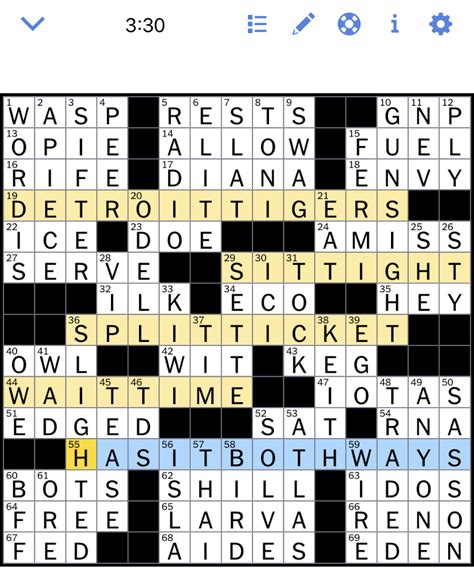 new york times crossword puzzle solutions