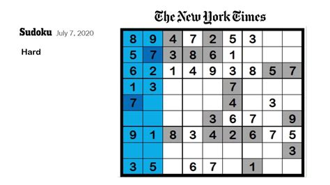 new york times daily sudoku
