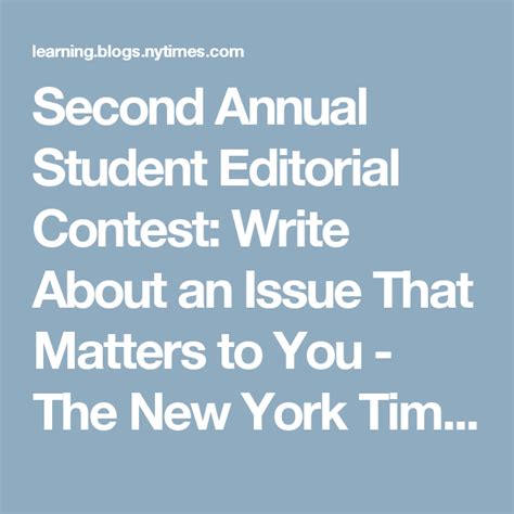 new york times high school essay contest