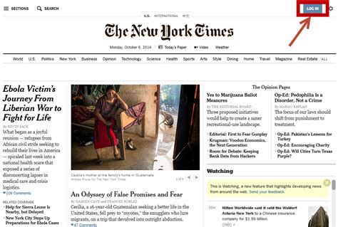 new york times login free