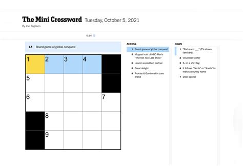 new york times mini puzzle today