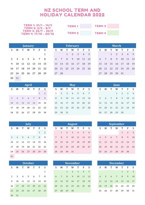 new zealand school holidays 2022 calendar