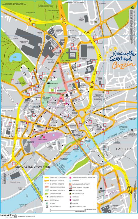 newcastle city centre map printable
