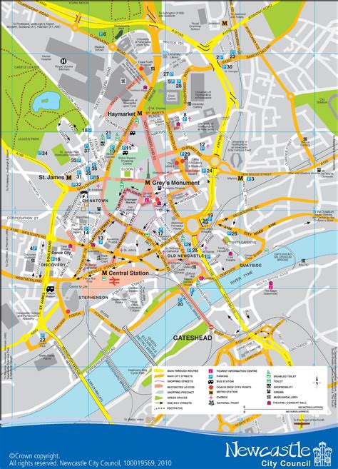 newcastle city centre street map