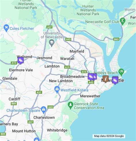 newcastle nsw maps google
