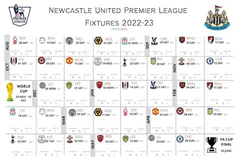 newcastle united fixture list 22/23