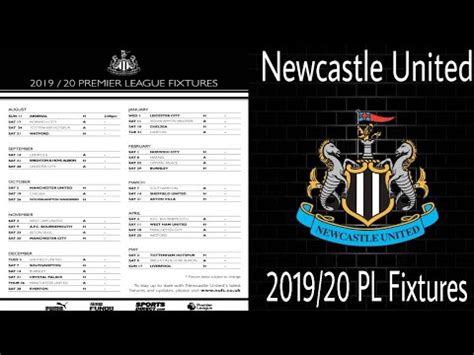 newcastle united fixtures 2020