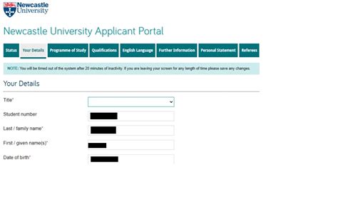 newcastle university application portal