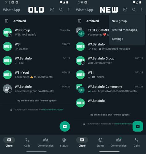 newest beta update for whatsapp