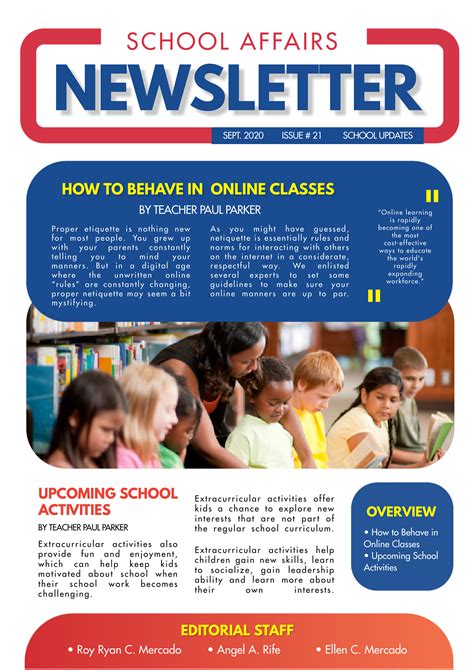newsletter ideas for school