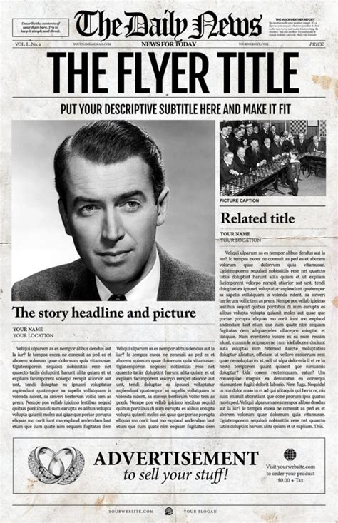 1 Page Newspaper Template Adobe 8.5x11 inch Etsy