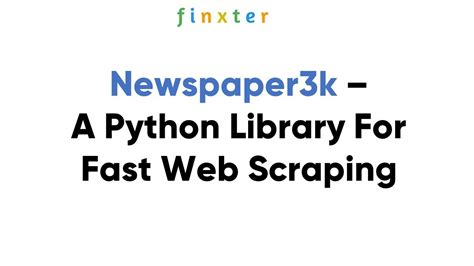 Newspaper3K Python