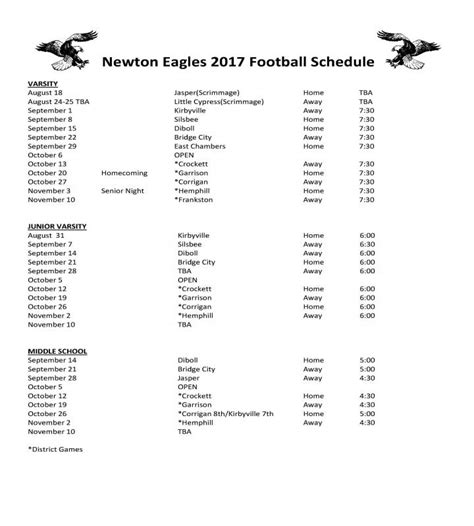 newton texas football schedule