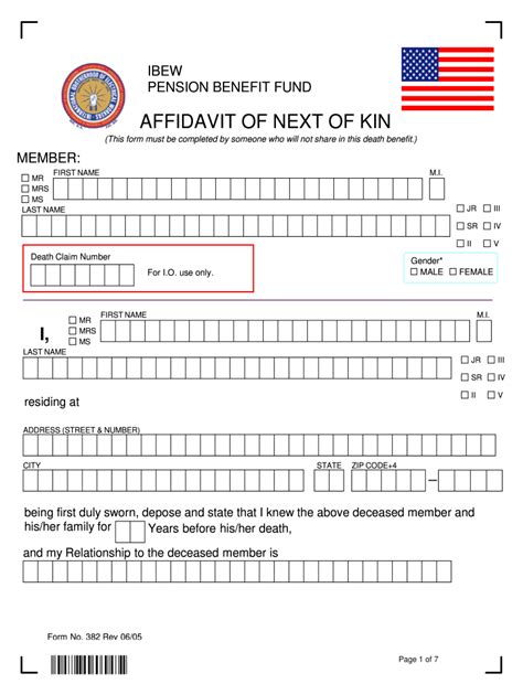 next of kin example form