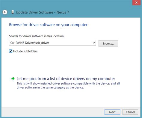 nexus 7 2013 drivers windows 10