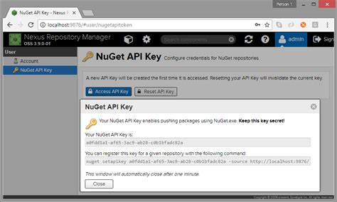 nexus personal api key