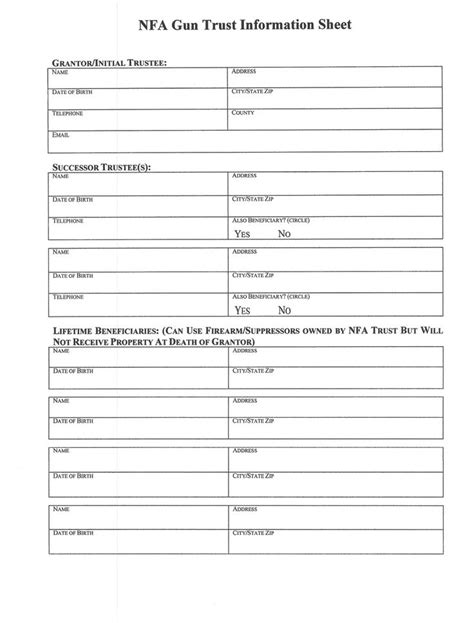 Nfa Trust Assignment Sheet