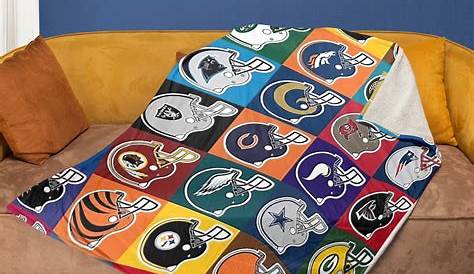 Vintage NFL Football New Teams Helmets Logos Twin Blanket 70" x 88" | eBay