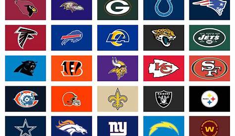 Logo of all national football league teams. NFL team icons. Set all the