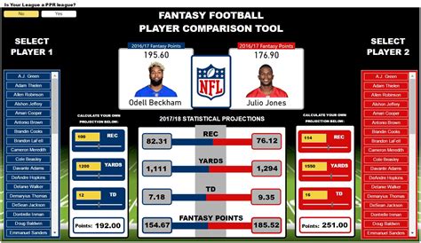 nfl fantasy compare players