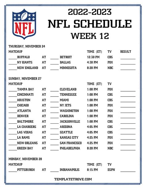 nfl football schedule this weekend