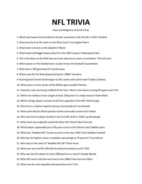 nfl trivia questions and answers