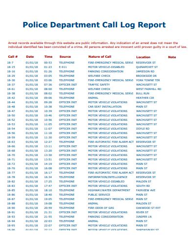 nh police call log