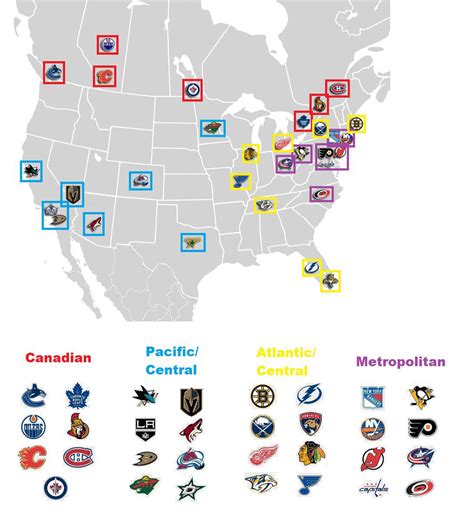nhl divisions map 2022