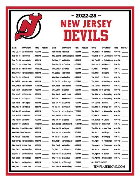 nhl nj devils schedule
