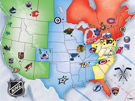 nhl teams by state map