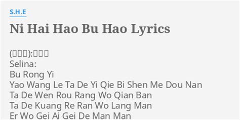 ni hao bu hao lyrics simplified