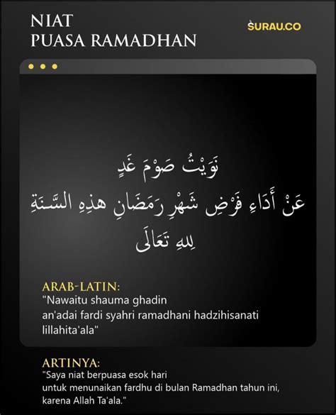 Bacaan Niat Puasa Ramadhan 2022, Teks Arab, Latin, Artinya Beserta Bacaan Doa Berbuka Puasa